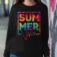 Summer Vibes Tie Dye Hello Summer Vacation Sweatshirt Gifts for Her