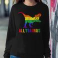 T Rex Dinosaur Lgbt Gay Pride Flag Allysaurus Ally Sweatshirt Gifts for Her