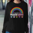 Teacher Ally Lgbt Teaching Love Rainbow Pride Month Sweatshirt Gifts for Her