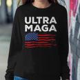 Ultra Maga Proud American Distressed Flag Patriotic Sweatshirt Gifts for Her