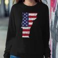 Vermont Map State American Flag 4Th Of July Pride Tee Sweatshirt Gifts for Her