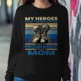 Vintage Veteran Mom My Heroes Dont Wear Capes Army Boots T-Shirt Sweatshirt Gifts for Her