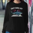 Womens Crazy Shark Lady Animal Ocean Scuba Diving Funny Week Sweatshirt Gifts for Her