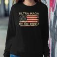 Womens Funny Ultra Maga Vintage American Flag Ultra-Maga Retro Sweatshirt Gifts for Her