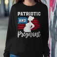 Womens Patriotic And Pregnant Baby Reveal 4Th Of July Pregnancy Sweatshirt Gifts for Her