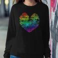 Womens Rainbow Cloudy Heart Lgbt Gay & Lesbian Pride Gift Sweatshirt Gifts for Her