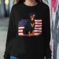 Womens Rottie Dad & Mom American Flag 4Th Of July Usa Rottweiler Sweatshirt Gifts for Her