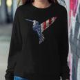 Womens Usa American Flag Dot Art Cute Bird Hummingbird 4Th Of July V2 Sweatshirt Gifts for Her