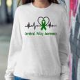 Cerebral Palsy Awareness Heartbeat Green Ribbon Cerebral Palsy Cerebral Palsy Awareness Sweatshirt Gifts for Her