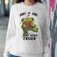 Cute Frog Just A Girl Who Loves Frogs Funny Frog Lover Gift For Girl Frog Lover Sweatshirt Gifts for Her