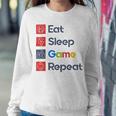 Eat Sleep Game Repeat Sweatshirt Gifts for Her