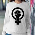 Feminist Raised Fist - Distressed Fitted Sweatshirt Gifts for Her