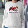 Funny 4Th Of July Peace Love Trump Merica Usa Flag Patriotic Sweatshirt Gifts for Her