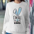 Funny Cute Pastel Blue Bunny Im All Ears Rabbit Happy Easter Day Gift For Girls Women Mom Mommy Family Birthday Holiday Christmas Sweatshirt Gifts for Her