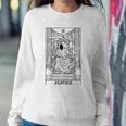 Justice Tarot Card Grim Reaper Halloween Horror Occult Goth Sweatshirt Gifts for Her