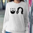 Man With Beard And Glasses With Woman Wavy Hair Sweatshirt Gifts for Her