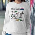 Map Of Missouri Landmarks Major Cities Roads Flag Sweatshirt Gifts for Her