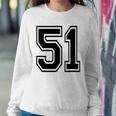 Number 51 College Sports Team Style In Black 2 Sided Sweatshirt Gifts for Her