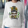 One Lucky Grammy Shamrock Plaid Leopard St Patricks Day Sweatshirt Gifts for Her