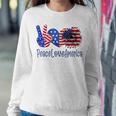 Peace Love America 4Th July Patriotic Sunflower Heart Sign V3 Sweatshirt Gifts for Her