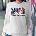 Peace Love America Vintage 4Th Of July Western America Flag Sweatshirt Gifts for Her
