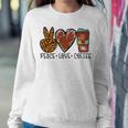 Peace Love Coffee Sweatshirt Gifts for Her