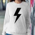 Retro Distressed Bolt Lightning Black Design Power Symbol Sweatshirt Gifts for Her