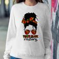 Teacher African Women Messy Bun Teach Black History Month Sweatshirt Gifts for Her