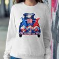Usa Patriotic Gnomes With American Flag Hats Riding Truck Sweatshirt Gifts for Her