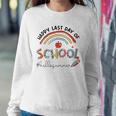 Womens Happy Last Day Of School Leopard Rainbow Hello Summer Sweatshirt Gifts for Her