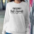 Womens Im Clearly Dads Favorite Son Daughter Funny Cute Sweatshirt Gifts for Her
