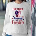 Womens July 4Th Flip Flops Fireworks & Freedom 4Th Of July Party V-Neck Sweatshirt Gifts for Her