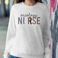 Womens Oncology Nurse Leopard Print Nursing School Women Sweatshirt Gifts for Her