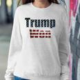 Womens Trump Won Fourth Of July Flag 2024 V-Neck Sweatshirt Gifts for Her