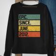 10Th Birthday Gift 10 Years Old Epic Since June 2012 Vintage Sweatshirt Gifts for Old Women