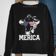 4Th Of July 4Th Cow American Flag Usa Men Women Retro Merica Sweatshirt Gifts for Old Women