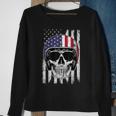4Th Of July American Flag Skull MotorcycleMen Dad Sweatshirt Gifts for Old Women