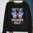 4Th Of July Matching Couple Shes Is My Drunker Half Sweatshirt Gifts for Old Women