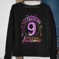 9 Years Of Being Awesome 9 Year Old Birthday Kid Girl Sweatshirt Gifts for Old Women
