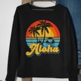 Aloha Hawaii Hawaiian Island Vintage Palm Tree Surfboard V2 Sweatshirt Gifts for Old Women