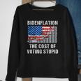 American Flag With Inflation Graph Funny Biden Flation Sweatshirt Gifts for Old Women