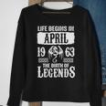April 1963 Birthday Life Begins In April 1963 Sweatshirt Gifts for Old Women