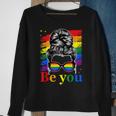 Be You Pride Lgbtq Gay Lgbt Ally Rainbow Flag Woman Face Sweatshirt Gifts for Old Women