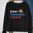 Beer Fireworks Repeat Funny 4Th Of July Beer Lovers Gifts Sweatshirt Gifts for Old Women
