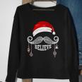 Believe Christmas Santa Mustache With Ornaments - Believe Sweatshirt Gifts for Old Women