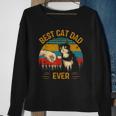 Best Cat Dad Ever Paw Fist Bump Fit Vintage Retro Gift Daddy Sweatshirt Gifts for Old Women