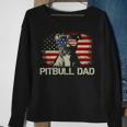 Best Pitbull Dad Ever American Flag 4Th Of July Gift V2 Sweatshirt Gifts for Old Women