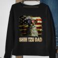 Best Shih Tzu Dad Ever American Flag 4Th Of July Dog Lover Sweatshirt Gifts for Old Women
