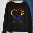 Butterfly Heart Rainbow Love Is Love Lgbt Gay Lesbian Pride Sweatshirt Gifts for Old Women