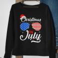 Christmas In July Funny 4Th Of July Beach Summer Christmas Sweatshirt Gifts for Old Women